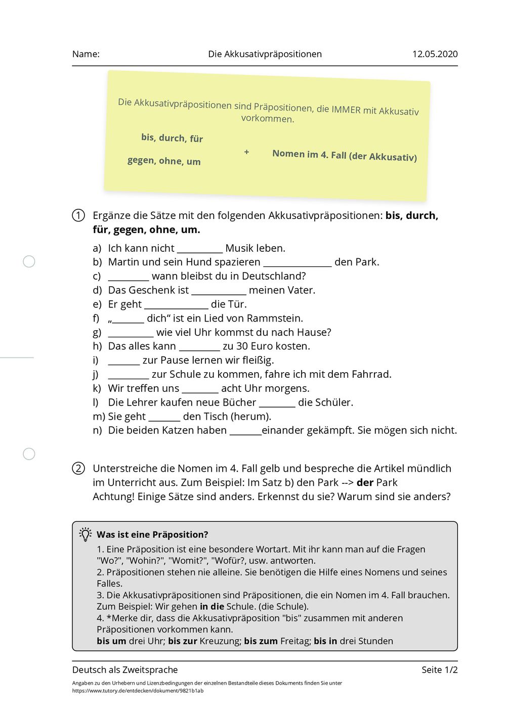 die 4 fälle sätze beispiel fahrrad