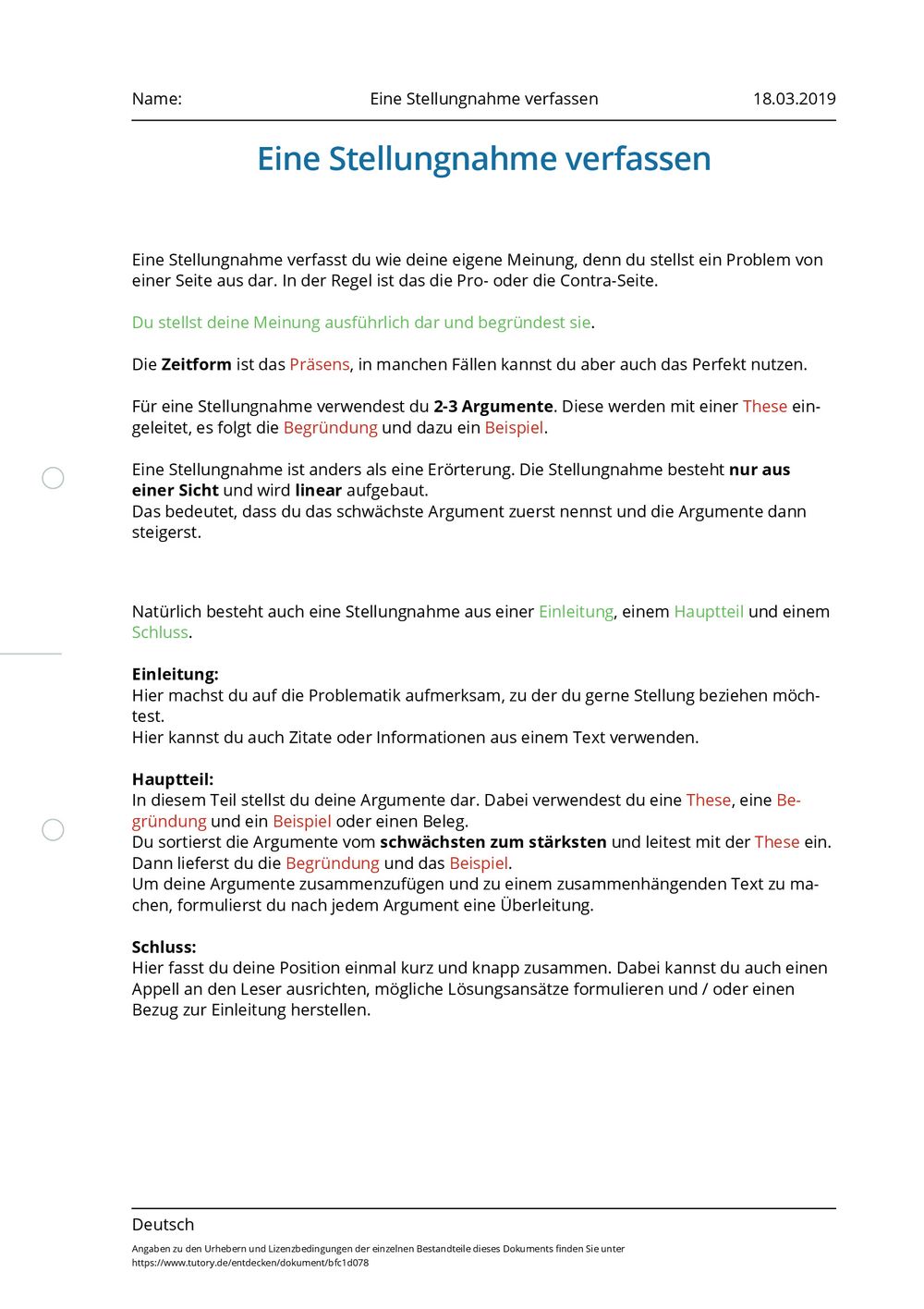 assignment deutsch