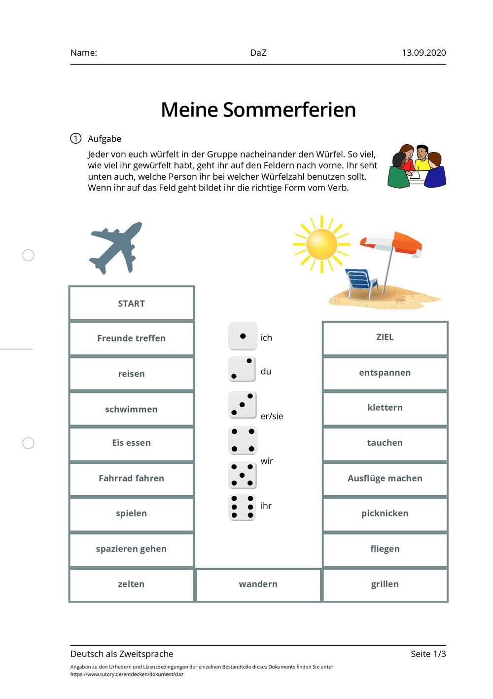 Daz Arbeitsblätter
 Arbeitsblatt DaZ Deutsch als Zweitsprache tutory